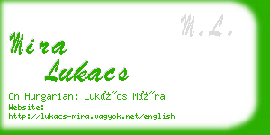 mira lukacs business card